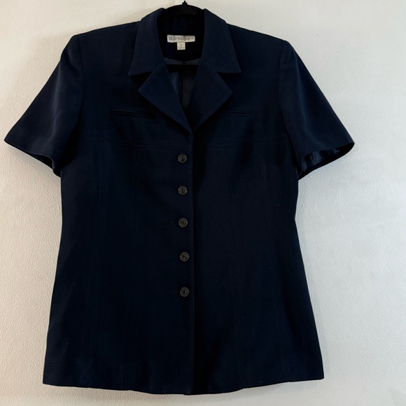 Dressbarn Black Short Sleeve Blazer Career Jacket - Size 14 - Picture 2 of 8